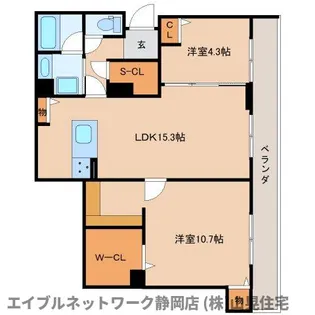 静岡県静岡市葵区安東2丁目【マンション】の間取り