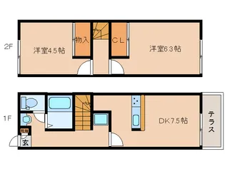 奈良県大和郡山市馬司町【アパート】の間取り