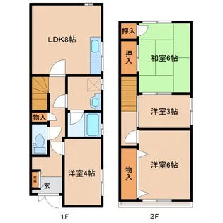 奈良県奈良市東九条町【テラスハウス】の間取り