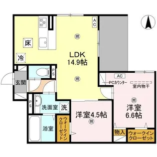 奈良県磯城郡田原本町大字新町【アパート】の間取り