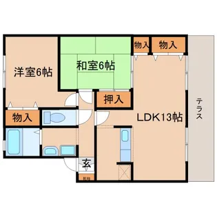 奈良県大和郡山市池沢町【アパート】の間取り
