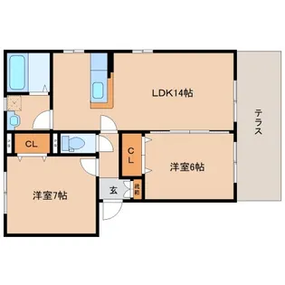 Will大安寺Ⅰ【102号室】の間取り