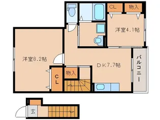 京都府木津川市城山台11丁目【アパート】の間取り