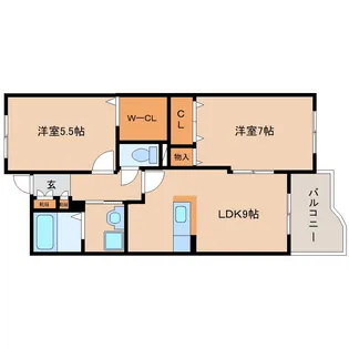 奈良県奈良市白毫寺町【マンション】の間取り