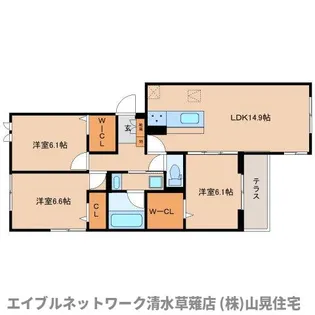 静岡県静岡市駿河区谷田【アパート】の間取り