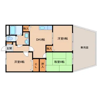 タウンコート【102号室】の間取り