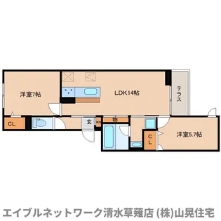 静岡県静岡市駿河区谷田【アパート】の間取り