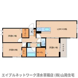 静岡県静岡市駿河区谷田【アパート】の間取り
