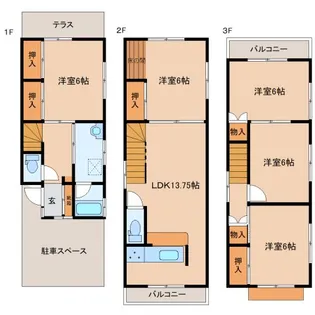 奈良県奈良市紀寺町【一戸建】の間取り