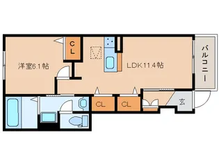 奈良県奈良市中山町【アパート】の間取り