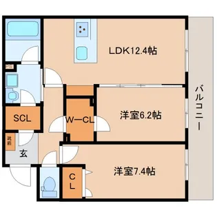 奈良県奈良市法蓮町【マンション】の間取り