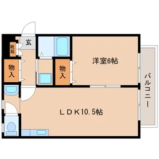 ルミエール細川【203号室】の間取り