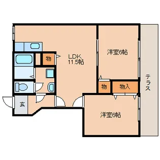 シャトーローリエ【1階】の間取り