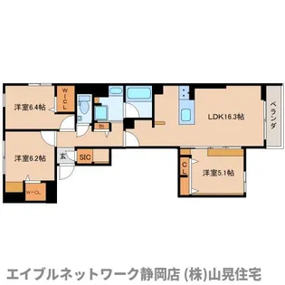 静岡県静岡市葵区東草深町【マンション】の間取り