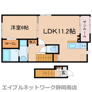 カシータ松葉【2階】の間取り