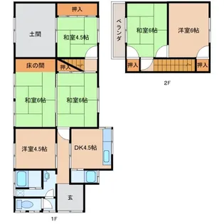 奈良県大和郡山市横田町【一戸建】の間取り