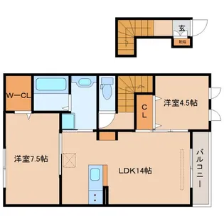 ラルーチェⅡ【2階】の間取り