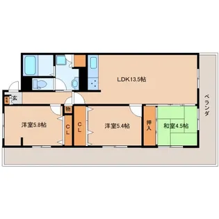 奈良県大和郡山市九条町【マンション】の間取り