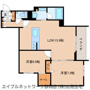 静岡県静岡市葵区東草深町【マンション】の間取り