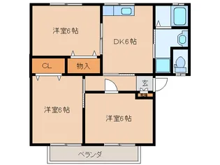 奈良県大和高田市東中2丁目【アパート】の間取り