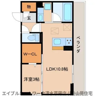 静岡県静岡市清水区中之郷2丁目【アパート】の間取り