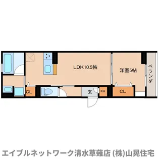 静岡県静岡市清水区中之郷2丁目【アパート】の間取り