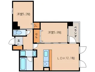 奈良県奈良市三条桧町【マンション】の間取り