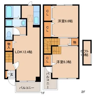 京都府木津川市山城町平尾西黒部【タウンハウス】の間取り