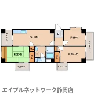 静岡県静岡市葵区駒形通4丁目【マンション】の間取り