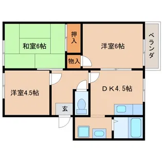 乙木ハイツ【1階】の間取り