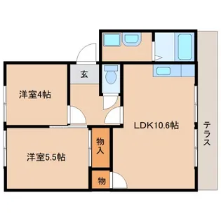 サニーヒル【1階】の間取り