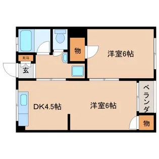 奈良県生駒市山崎新町【マンション】の間取り