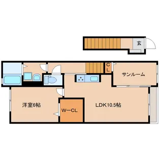 奈良県橿原市曽我町【アパート】の間取り