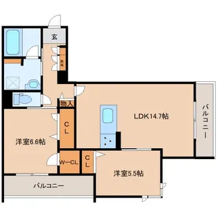 奈良県奈良市大宮町5丁目【マンション】の間取り