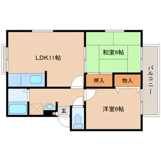 奈良県奈良市東九条町【アパート】の間取り