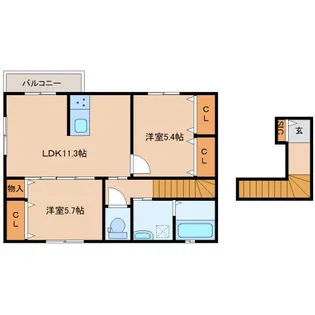 ラシーネ芝辻フィオーレ【2階】の間取り