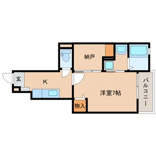 奈良県奈良市北京終町【アパート】の間取り