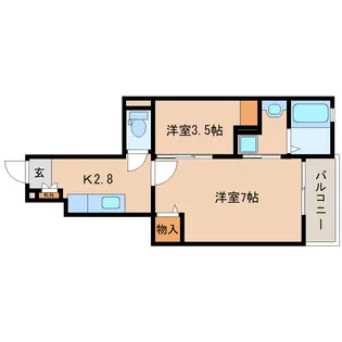 サンセレノWABI【1階】の間取り