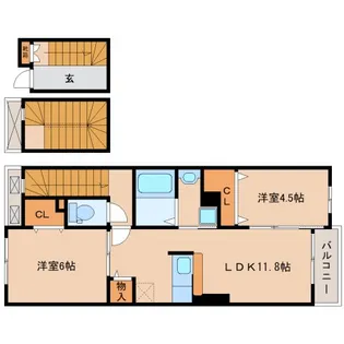 奈良県奈良市佐保台西町【アパート】の間取り