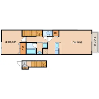奈良県奈良市四条大路南町【アパート】の間取り