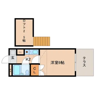 フラッツ南紀寺【1階】の間取り