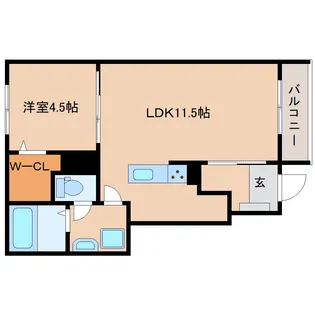 奈良県橿原市雲梯町【アパート】の間取り