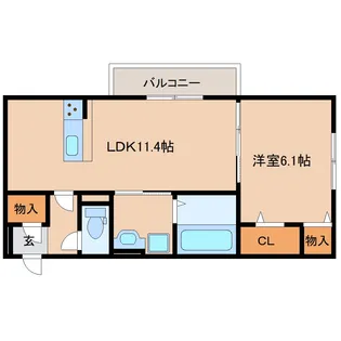 奈良県奈良市三条桧町【アパート】の間取り