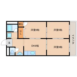 奈良県奈良市大安寺3丁目【マンション】の間取り