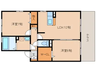 奈良県奈良市大安寺町【アパート】の間取り