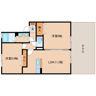 カリーノD棟【1階】の間取り