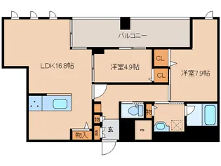 奈良県奈良市大宮町1丁目【マンション】の間取り