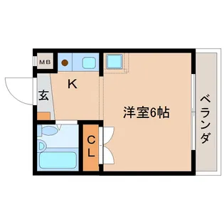 ジュネス神殿【110号室】の間取り