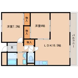 エトワール生駒【401号室】の間取り