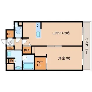 奈良県生駒市東新町【マンション】の間取り